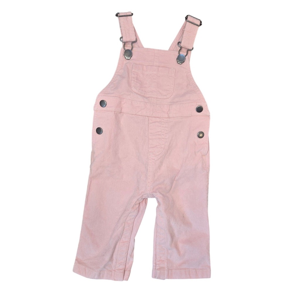 Hanna Andersson Overalls Baby Infant Girl 6-12 Months Light Pink Pastel Corduroy